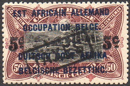 timbres-poste Belgian Congo Belge 50c Mols train on bridge